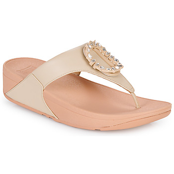 Scarpe Donna Infradito FitFlop LULU CRYSTAL-CIRCLET LEATHER TOE-POST SANDALS Bianco / Rosa