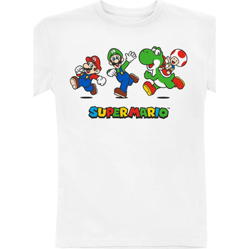 Abbigliamento Unisex bambino T-shirt maniche corte Super Mario  Bianco