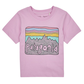Abbigliamento Unisex bambino T-shirt maniche corte Patagonia Baby Regenerative Organic Certified Cotton Fitz Roy Skies T- Lilas