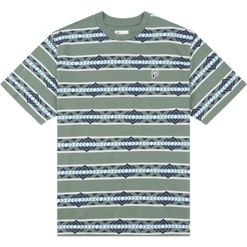 Abbigliamento Uomo T-shirt maniche corte Penfield T-shirt à rayures géométriques  Laurel Wreath Verde