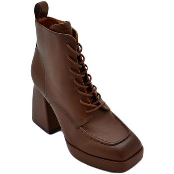 Scarpe Donna Tronchetti Malu Shoes Tronchetto donna platform marrone punta quadrata con stringhe z Multicolore
