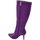 Scarpe Donna Stivali Malu Shoes Stivale alto viola donna in raso effetto calzino con tacco a sp Viola