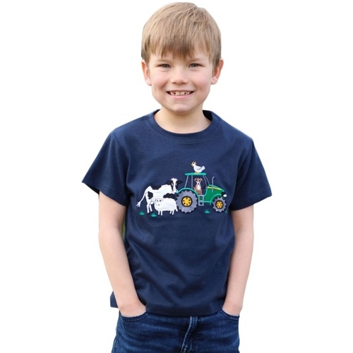 Abbigliamento Unisex bambino T-shirt maniche corte British Country Collection Farmyard Bianco