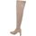 Scarpe Donna Stivali Corina Stivali alti donna sopra al ginocchio in tessuto beige a punta Beige