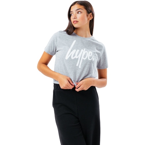 Abbigliamento Bambina T-shirts a maniche lunghe Hype HY6767 Grigio