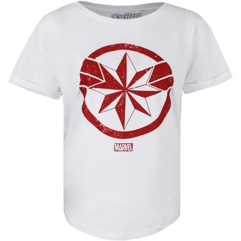 Abbigliamento Donna T-shirts a maniche lunghe Captain Marvel  Bianco