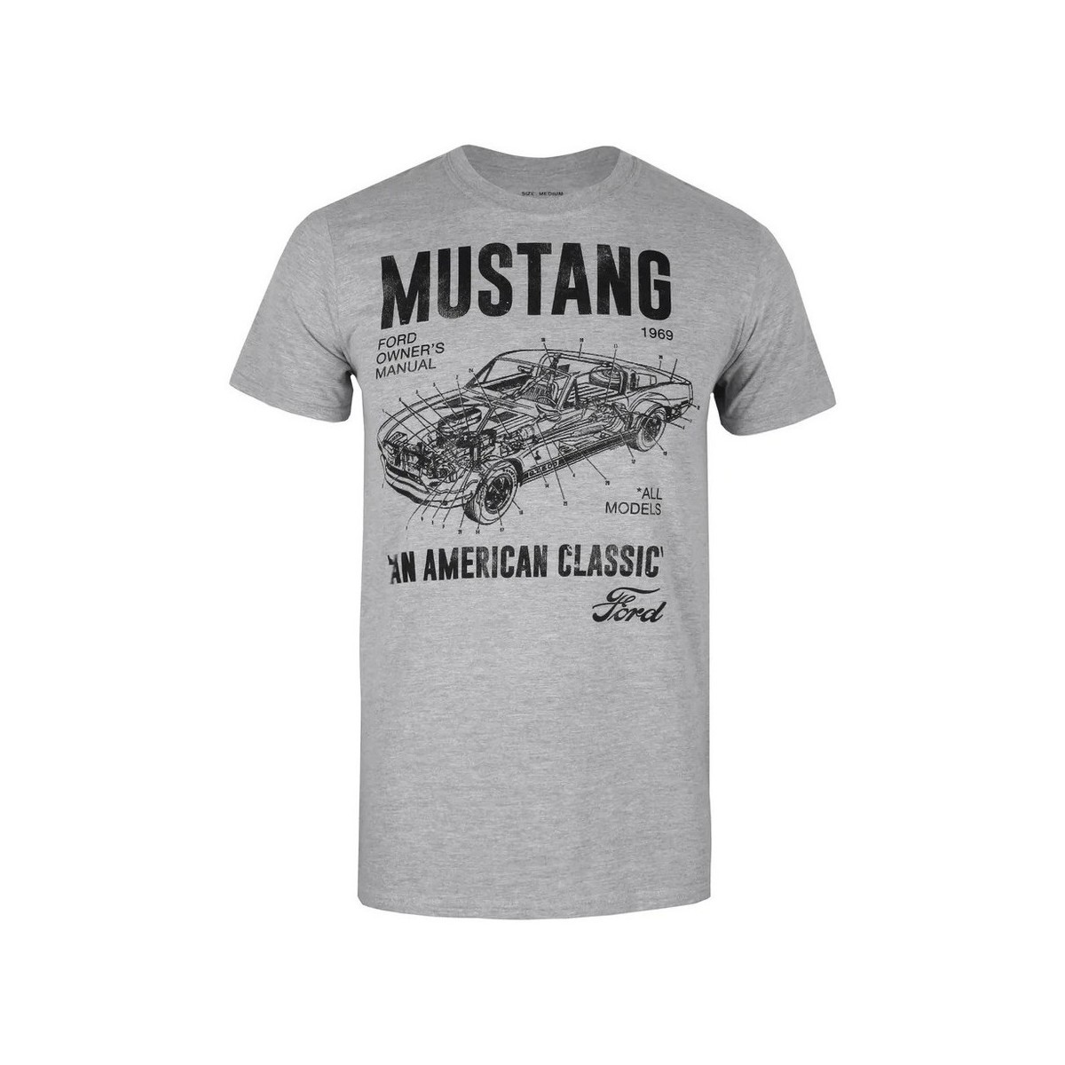 Abbigliamento Uomo T-shirts a maniche lunghe Ford Mustang Manual Grigio