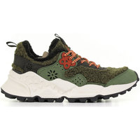 Scarpe Donna Sneakers Flower Mountain Sneakers in camoscio e lacci a contrasto Verde