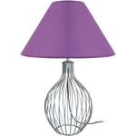 lampada da soggiorno tondo metallo alluminio e viola