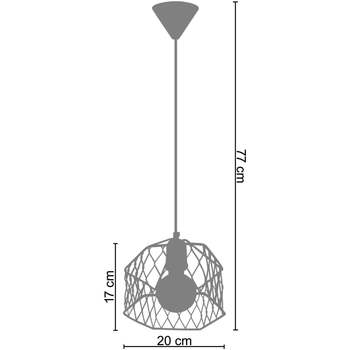 Tosel Lampada a sospensione cuadrado metallo alluminio e rame Argento