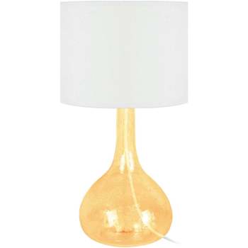 Casa Lampade d’ufficio Tosel lampada da comodino tondo vetro ambra e bianco Giallo