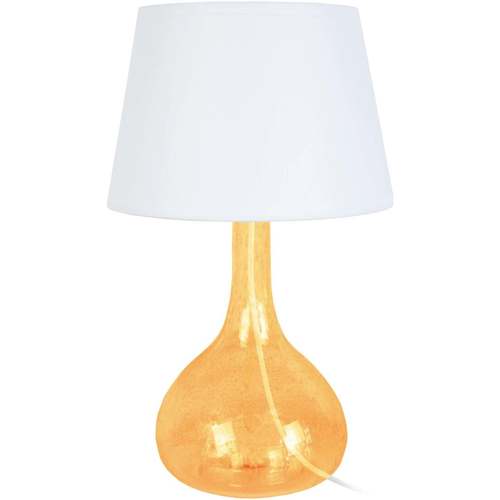 Casa Lampade d’ufficio Tosel lampada da comodino tondo vetro ambra e bianco Giallo