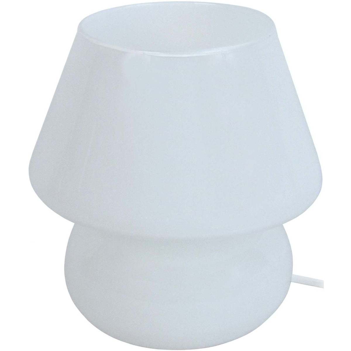 Casa Lampade d’ufficio Tosel lampada da comodino tondo vetro bianco Bianco