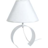 Casa Lampade d’ufficio Tosel lampada da comodino tondo metallo bianco avorio Bianco