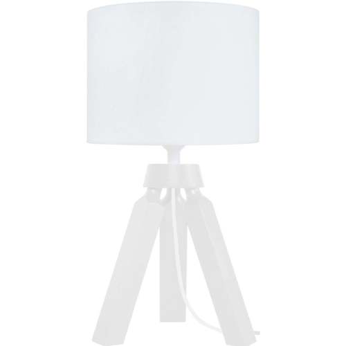 Casa Lampade d’ufficio Tosel lampada da comodino tondo legno bianco avorio Bianco