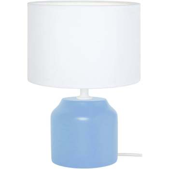 Casa Lampade d’ufficio Tosel lampada da comodino tondo legno blu e bianco Blu