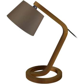 Casa Lampade d’ufficio Tosel lampada da comodino tondo legno scuro e marrone Marrone