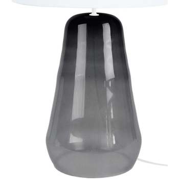 Tosel lampada da comodino tondo vetro ffumicato e bianco Nero