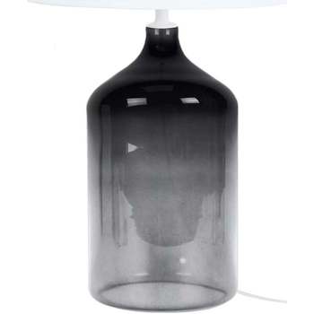 Tosel lampada da comodino tondo vetro ffumicato e bianco Nero
