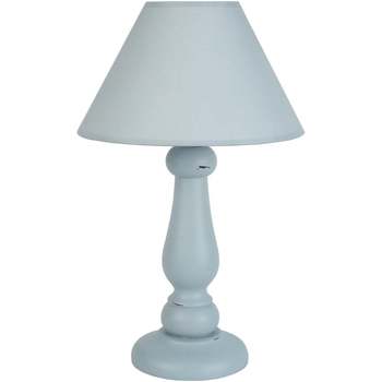Casa Lampade d’ufficio Tosel lampada da comodino tondo legno Blu grigio Grigio
