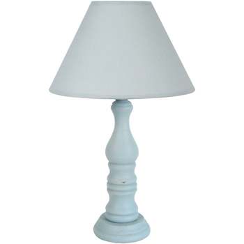 Casa Lampade d’ufficio Tosel lampada da comodino tondo legno Blu grigio Grigio