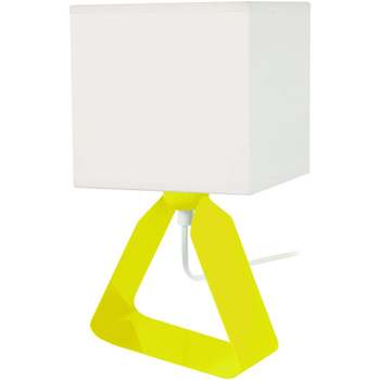 Casa Lampade d’ufficio Tosel lampada da comodino cuadrado metallo giallo e bianco Giallo