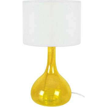 Casa Lampade d’ufficio Tosel lampada da comodino tondo vetro giallo e bianco Giallo
