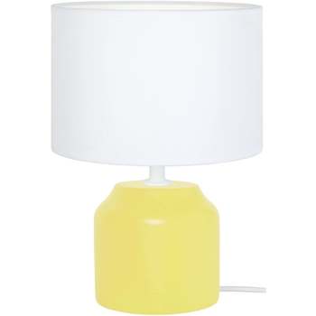 Casa Lampade d’ufficio Tosel lampada da comodino tondo legno giallo e bianco Giallo