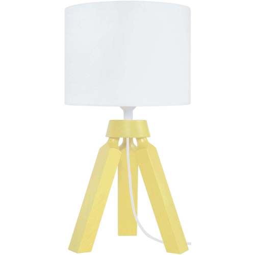 Casa Lampade d’ufficio Tosel lampada da comodino tondo legno giallo e bianco Giallo