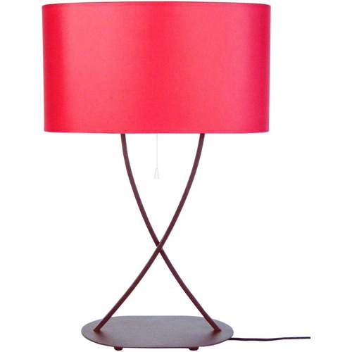 Casa Lampade d’ufficio Tosel lampada da soggiorno rettangolare metallo marrone e rosso Marrone
