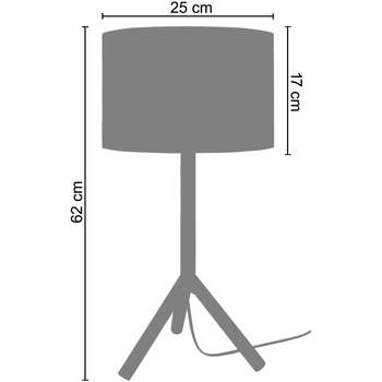 Tosel Lampada da tavolo tondo legno naturale e nero Beige