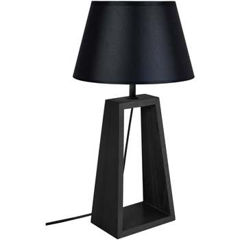 Casa Lampade d’ufficio Tosel lampada da comodino tondo legno nero Nero
