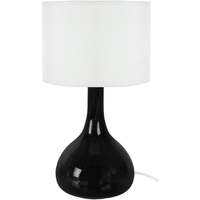 Casa Lampade d’ufficio Tosel lampada da comodino tondo vetro bianco e nero Nero