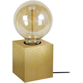 Casa Lampade d’ufficio Tosel lampada da comodino tondo legno oro Oro
