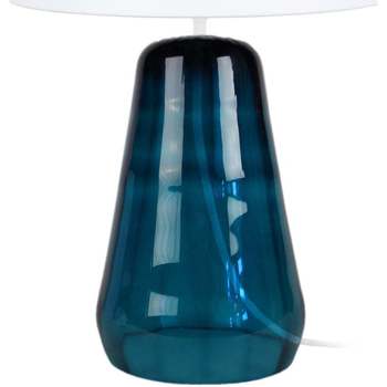 Casa Lampade d’ufficio Tosel lampada da comodino tondo vetro olio e bianco Blu