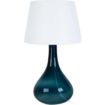 Casa Lampade d’ufficio Tosel lampada da comodino tondo vetro olio e bianco Blu