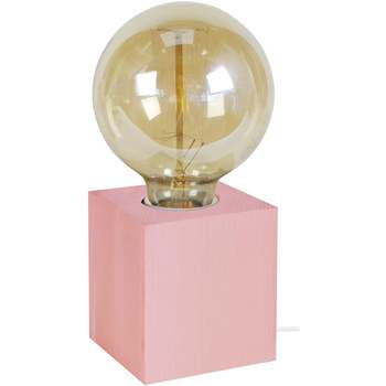 Casa Lampade d’ufficio Tosel lampada da comodino tondo legno rosa Rosa