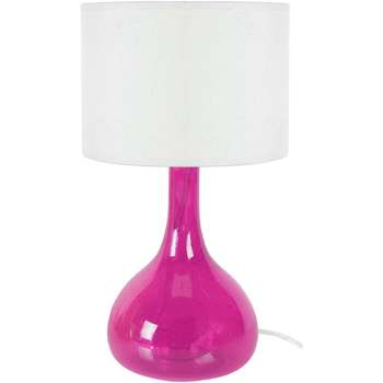 Casa Lampade d’ufficio Tosel lampada da comodino tondo vetro rosa e bianco Rosa