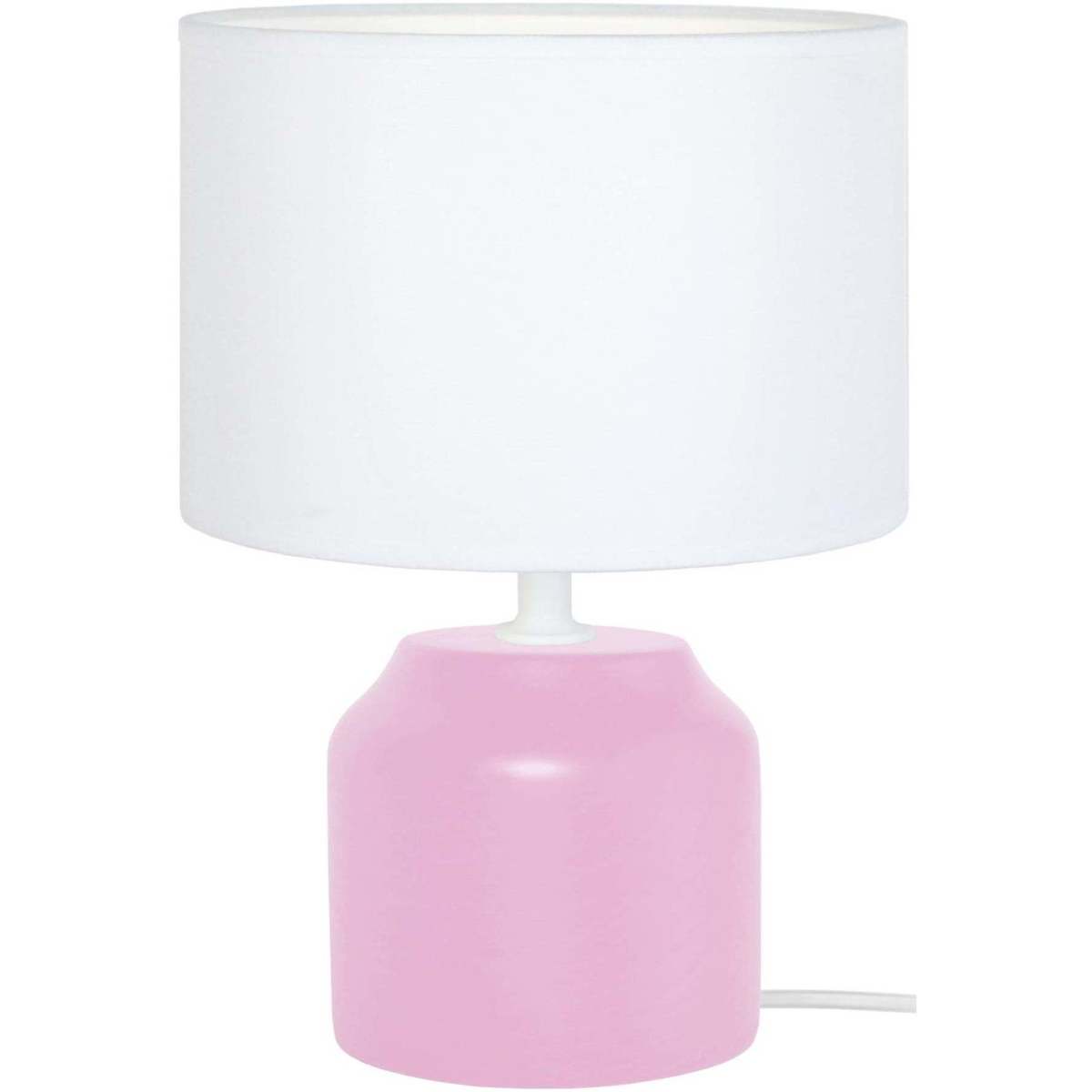 Casa Lampade d’ufficio Tosel lampada da comodino tondo legno rosa e bianco Rosa