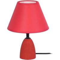 Casa Lampade d’ufficio Tosel lampada da comodino tondo legno rosso Rosso