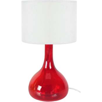 Casa Lampade d’ufficio Tosel lampada da comodino tondo vetro rosso e bianco Rosso