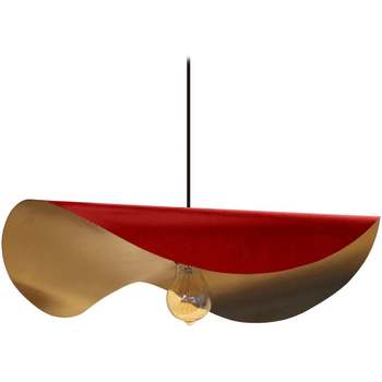 Casa Lampadari / sospensioni e plafoniere Tosel Lampada a sospensione tondo metallo rosso e oro Rosso
