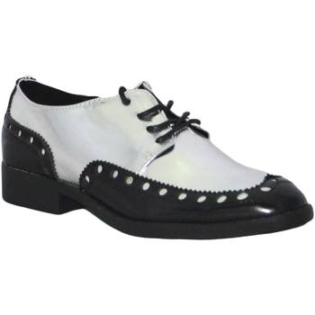 Scarpe Donna Derby Malu Shoes Francesina donna nero e argento stile classico Multicolore