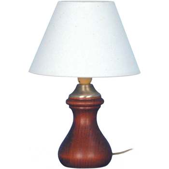 Casa Lampade d’ufficio Tosel lampada da comodino tondo legno scuro Marrone