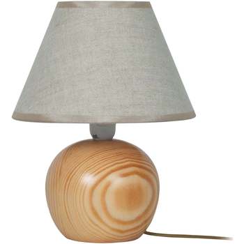 Casa Lampade d’ufficio Tosel lampada da comodino tondo legno naturale Beige