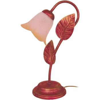 Casa Lampade d’ufficio Tosel lampada da comodino tondo metallo rosso e oro Rosso