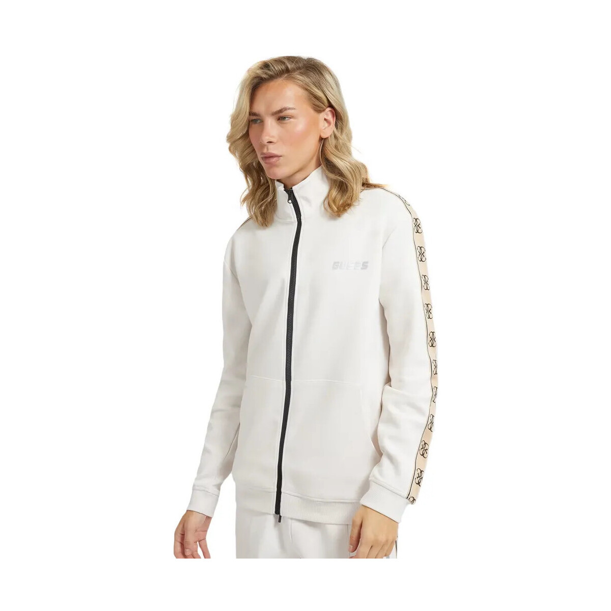 Abbigliamento Uomo Gilet / Cardigan Guess Glissiere integral Bianco
