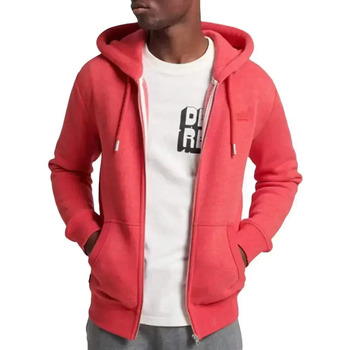 Abbigliamento Uomo Felpe Superdry Logo zip hoodie Rosso