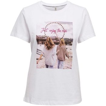 Abbigliamento Donna T-shirt & Polo Only 15206581 NEW INDRE-CITY OF DREAMS Bianco