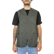 Quilted Waistcoat Zip Liner Olive Classic